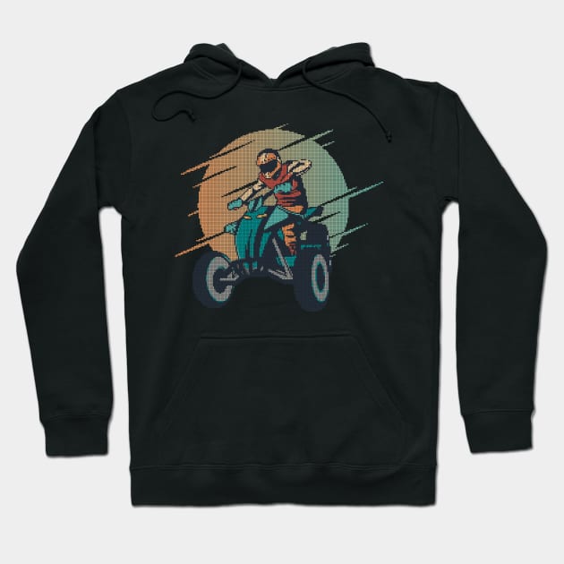 Pixel Quad Biker - low-bit graphics - gift Hoodie by sweetczak